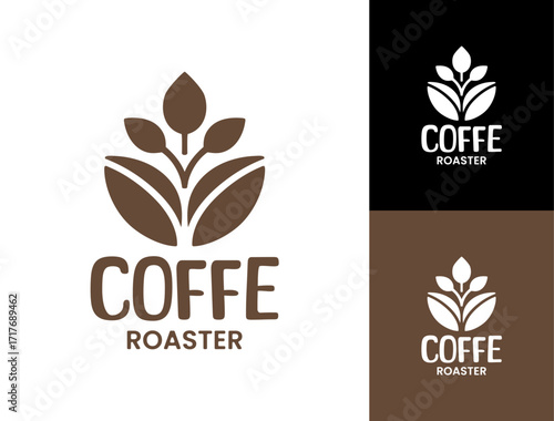Coffee Roastery Logo Creative Artisan Bean Branding