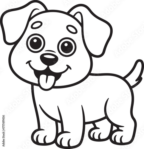 Adorable cartoon puppy with floppy ears and a wagging tail perfect for children s books and designs