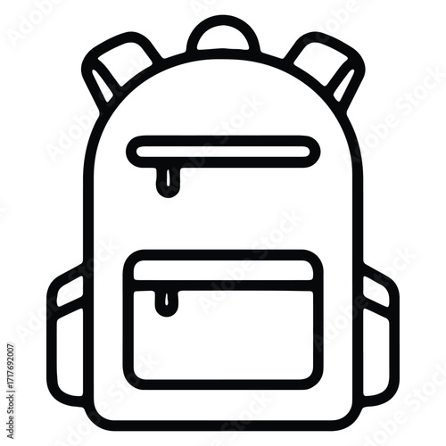 School backpack line art icon simple design for education concept