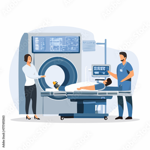 Advanced Medical Examination with Doctors and Patient
