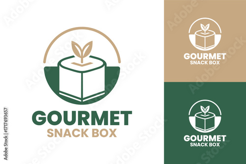 Gourmet Snack Box Logo Modern Premium Food Identity