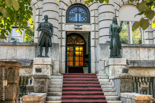 Entrance of the Ministry of Culture of Montenegro building in Cetinje, September 12, 2025.