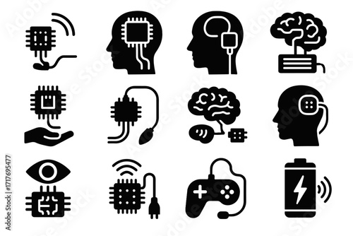 Icon module interface brain neural vector implant feedback medical icons control implanted