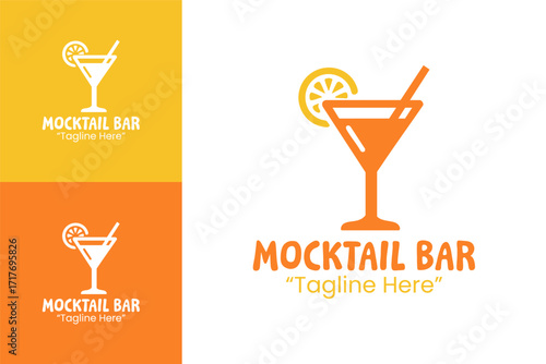 Mocktail Bar Logo Youthful Summer Cafe Identity