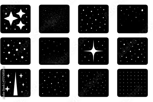 Starfield expansive patterns grid texture layered galactic set vector light icon fade