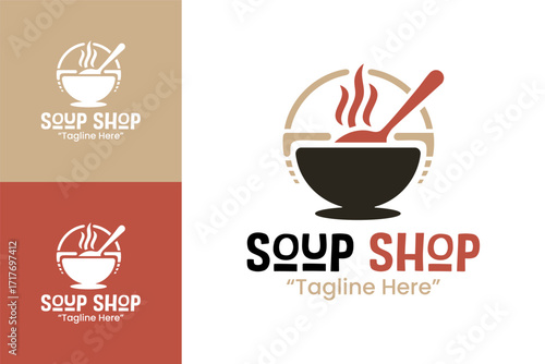 Soup Shop Logo Minimal Fresh Kitchen Badge