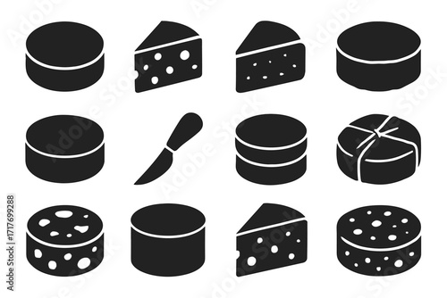 Icon cut wedge wrapped soft moldy wheel icons vector cheese rind