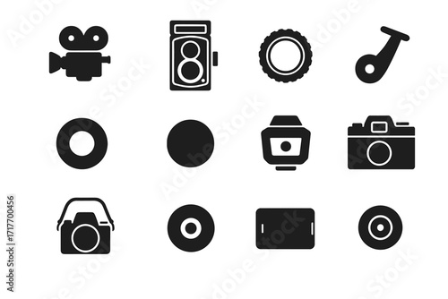 Advance camera vintage knob film reflex optical ring vector cap icon
