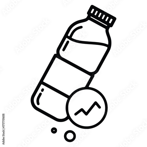 Hydration and Energy vector icon of a bottle for supplements