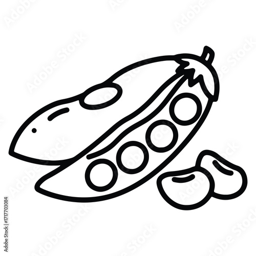 Peas in a pod illustration for culinary and agricultural themes