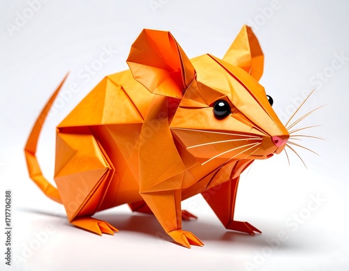 Wallpaper Mural Orange origami mouse Torontodigital.ca