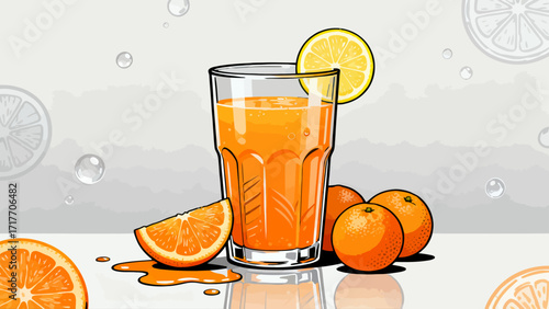 Freshly squeezed juice drinks, hand-drawn vector illustrations
