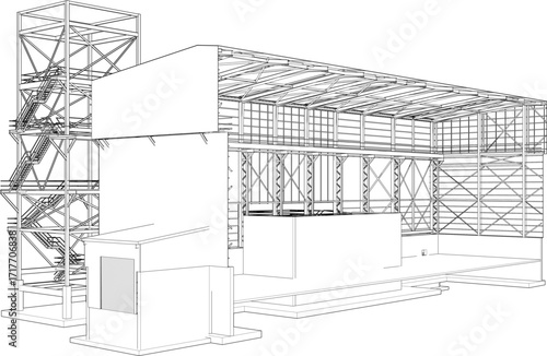 3D illustration of building structure