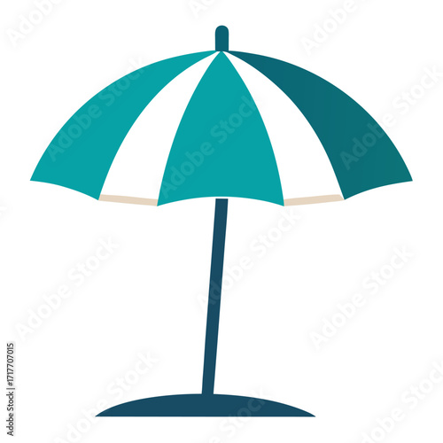 Beach Umbrella Icon for Summer Vacation Isolated on White Background