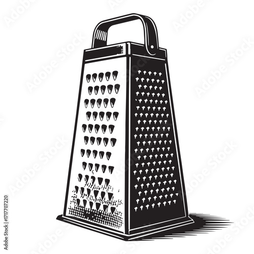 Black grater Silhouette Vector, High Quality Illustration on White Background