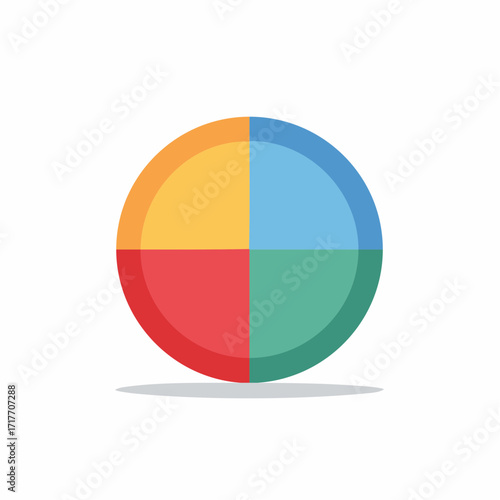 Free Download Colorful Four-Quadrant Circle Icon for Infographics and Data Visualization - GFXLoad
