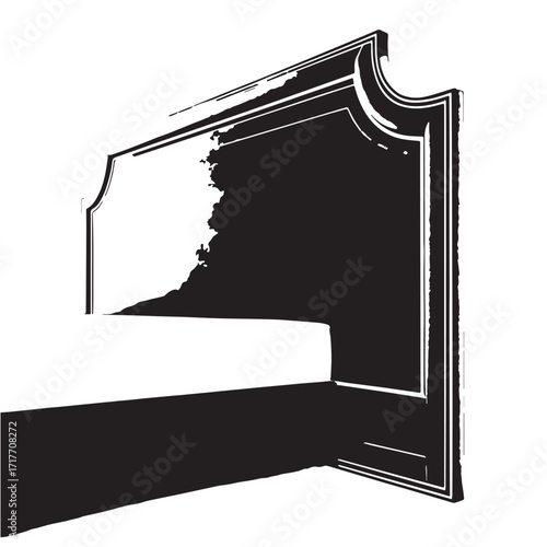 Black headboard Silhouette Vector, High Quality Illustration on White Background