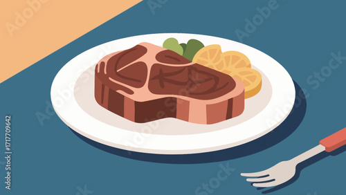 Grilled steak delicacies, hand-drawn vector illustrations