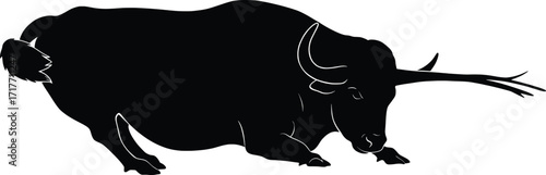 Dynamic Vector Illustration of a Black Silhouette Animal with Bone Elements, Captured in Artistic Style, Highlighting Nature and Wildlife in a Creative Environment