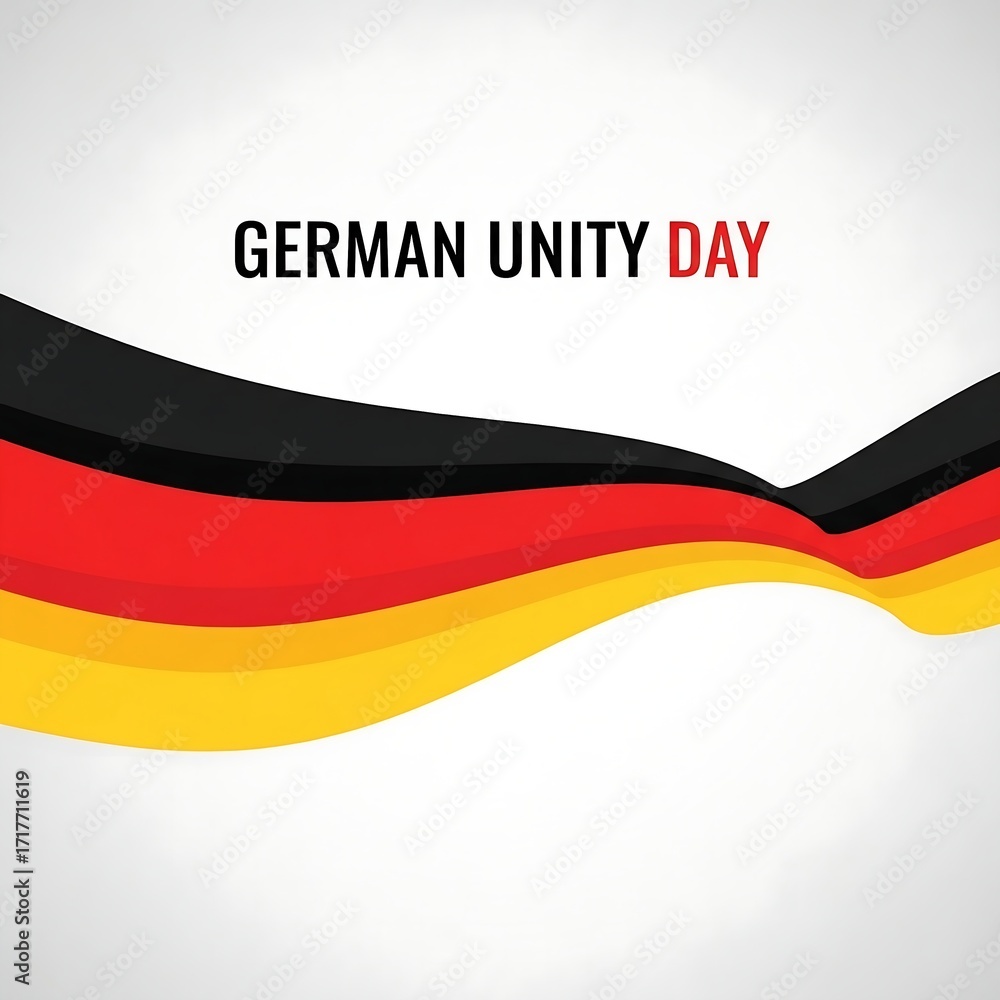Obraz premium German unity day celebration with flowing flag colors