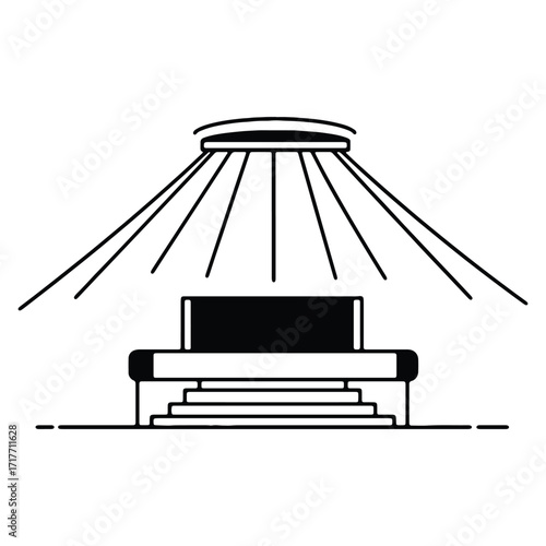 black and white stage spotlight clip art preview