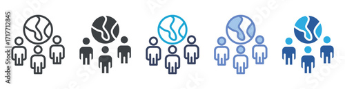 Cultural Competence icon set multiple style collection