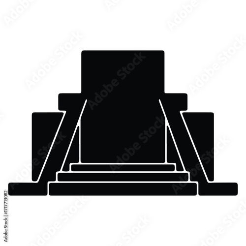 Simple graphic illustration of Mayan pyramid with strong cultural significance