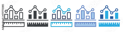 Measurement icon set multiple style collection