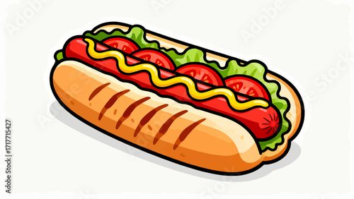 Hot dog delicacies, hand-drawn vector illustrations