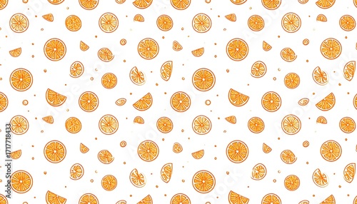 Wallpaper Mural Orange slices pattern on white background Torontodigital.ca