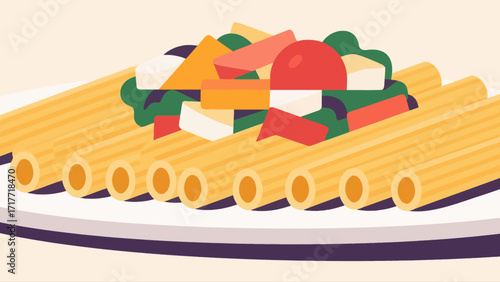 Pasta cuisine, hand-drawn vector illustrations