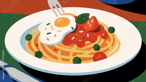 Pasta cuisine, hand-drawn vector illustrations