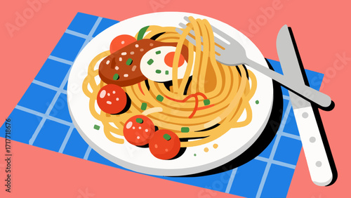 Pasta cuisine, hand-drawn vector illustrations