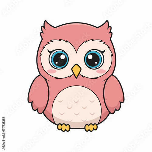 Cool kawaii owl wearing sunglasses with confident attitude and playful cartoon style