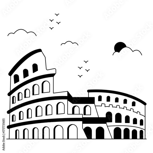 Creative design icon of colosseum