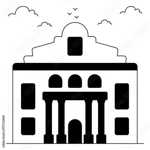 Perfect design icon of alamo museum