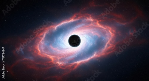 A Vast Black Hole Surrounded By A Nebula In Deep Space