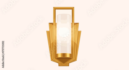 An exquisite golden sconce illuminates a neutral background with style