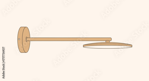 Modern adjustable wall light illustration for minimalistic interiors decor