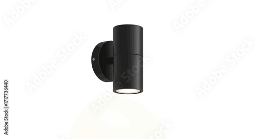 Modern architectural black wall lamp creating ambiance on white background