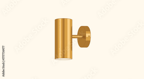 Modern golden wall lamp fixture illustration for elegant home interiors