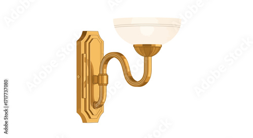 Vintage golden sconce with glass shade for interior decoration design