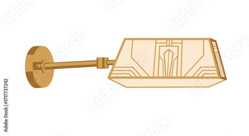 Wall Light with Art Deco Style Vector Graphic on white background