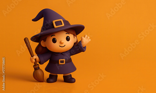 Cute Cartoon Girl Dressed a...