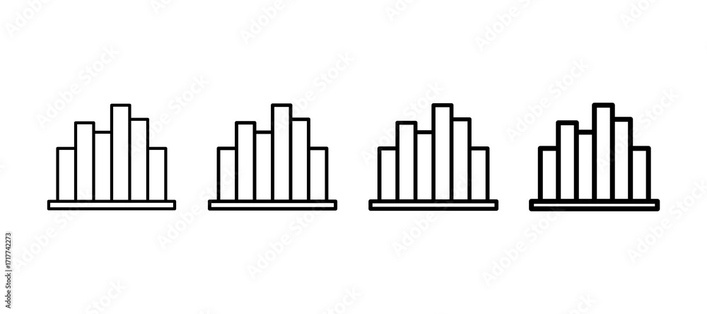 Obraz premium Histogram Multiple Line Icon Element