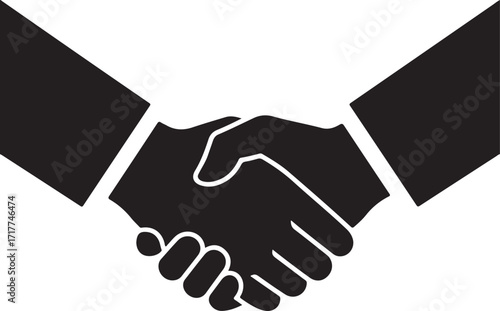 Business handshake minimal bold vector icon