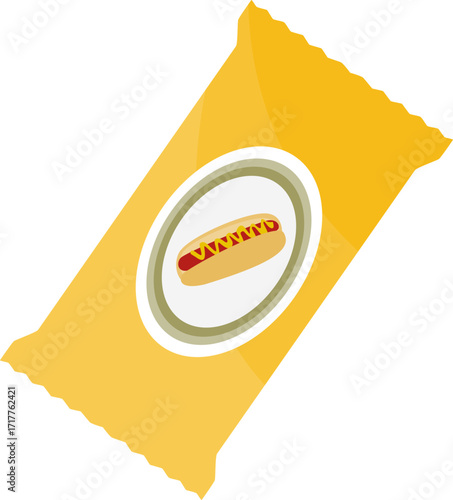 Single-Use Mustard Packet Illustration