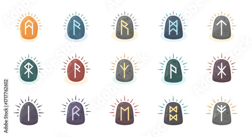 Collection of Runes, Ancient Norse Symbols.