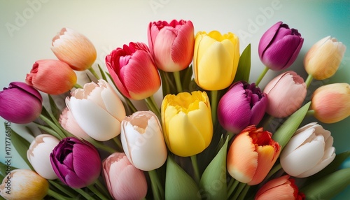 Get Well Soon Card With A Heartwarming Bouquet Of Colorful Tulip Expressing Wish For A Speedy Recovery