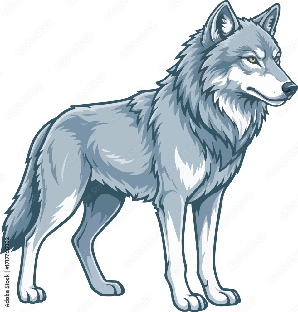 Obraz premium Vector wolf mascot illustration set